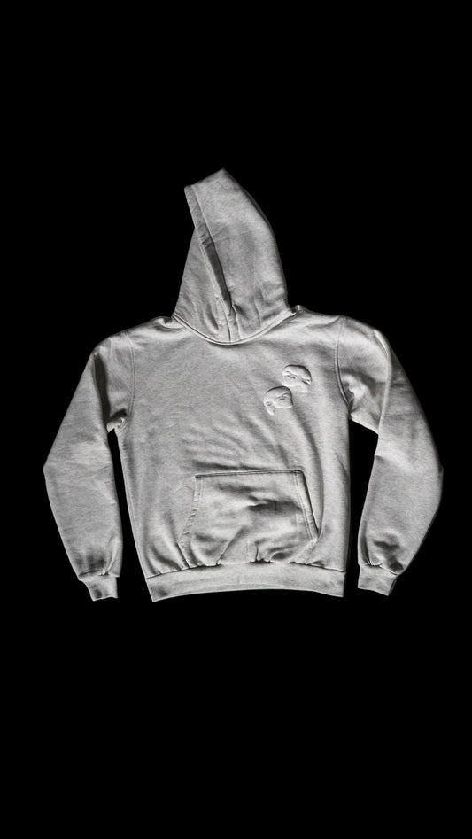 Contrast Panel Hoodie - Heather Grey
